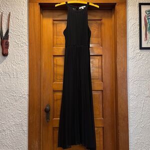 WD.NY Black Pleated Sleeveless Long Dress Women’s Medium